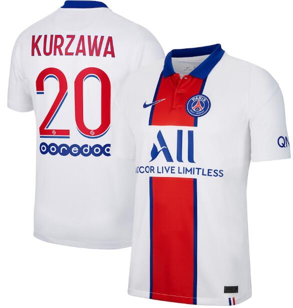 PSG Away Kit Soccer Jersey Kurzawa 20 2020/21